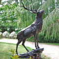 Professional Lovely Bronze Foundry Metal Craft Life Size Brass Deer Statue